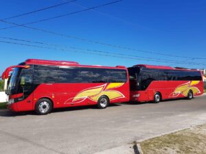 55 Seater Red Coach Bus