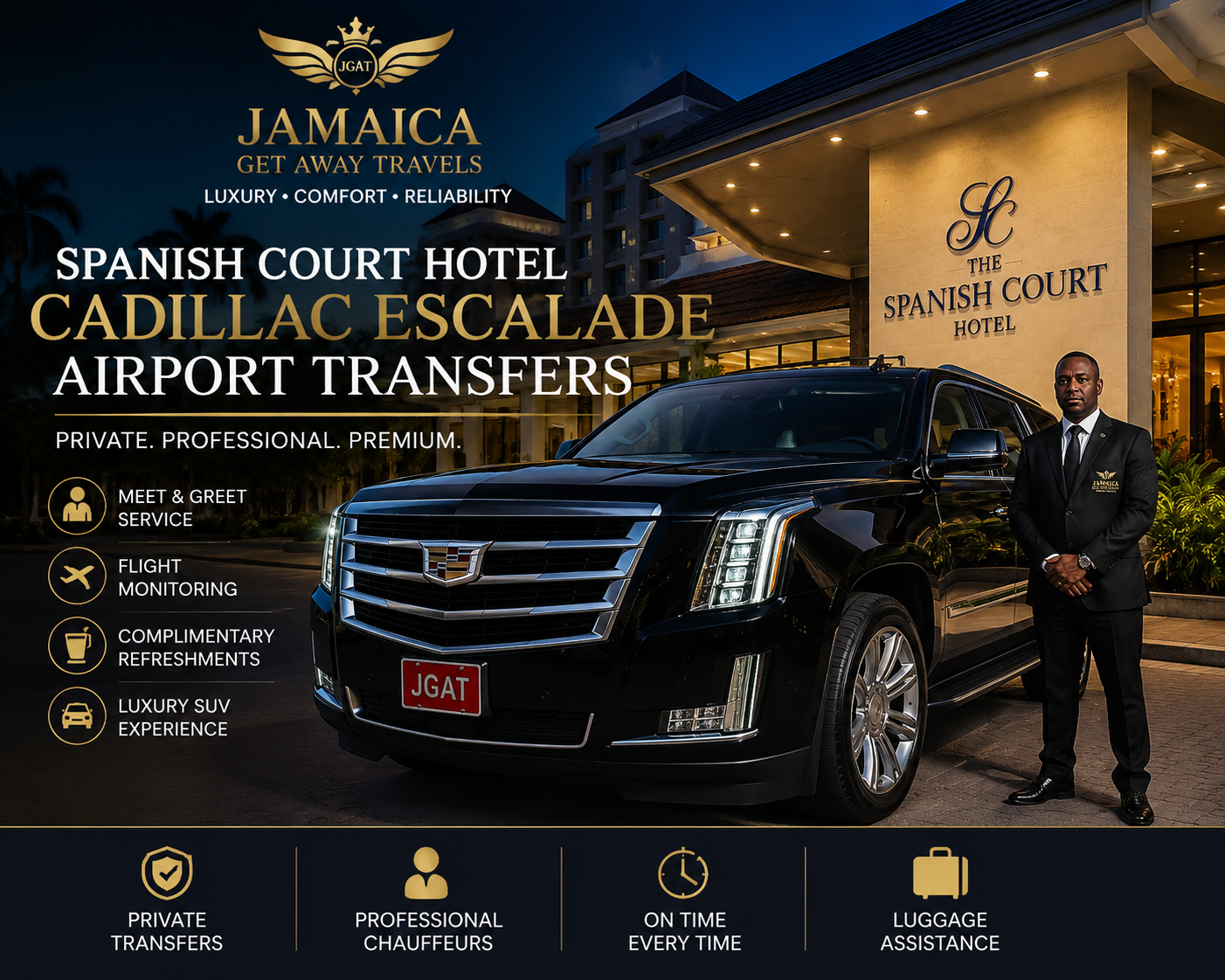 Spanish Court Hotel Cadillac Escalade Airport Transfers